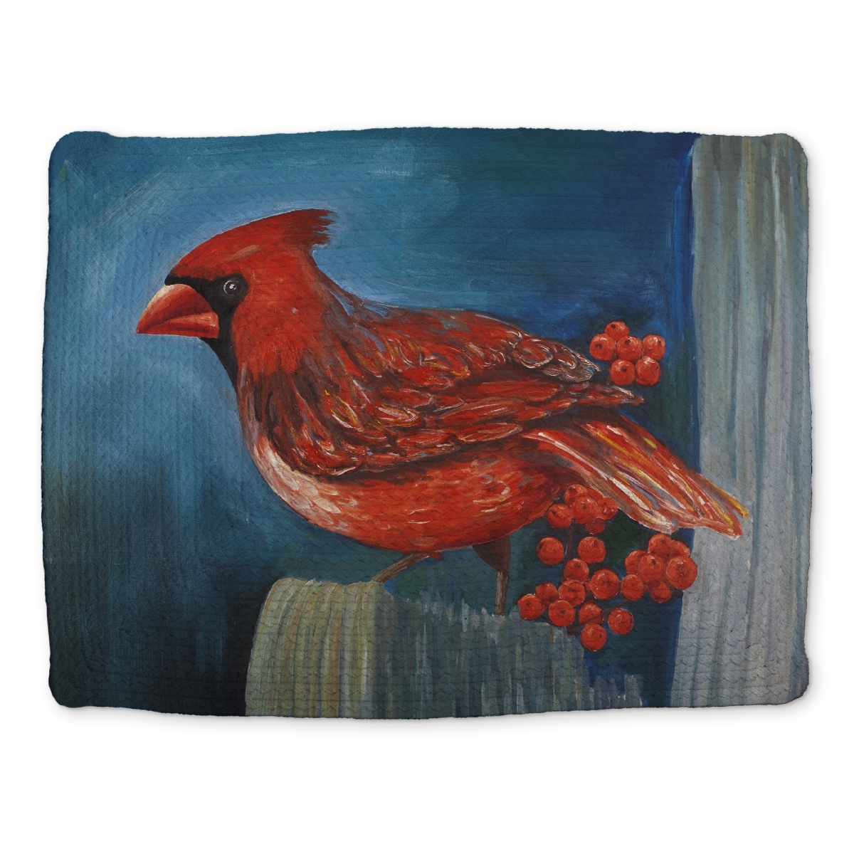 Picture of Begin Home Decor CBPM1418SV5IWS 14 x 18 in. Redbreast Bird Placemat - Braided Polyester - Home Decor