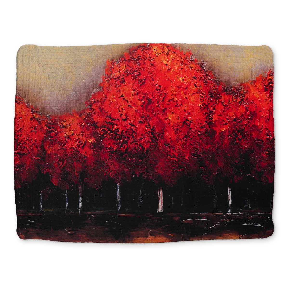 Picture of Begin Home Decor CBPM1418B0UE1R 14 x 18 in. Black Braided Polyester Placemat - Red Dark Trees Home Decor