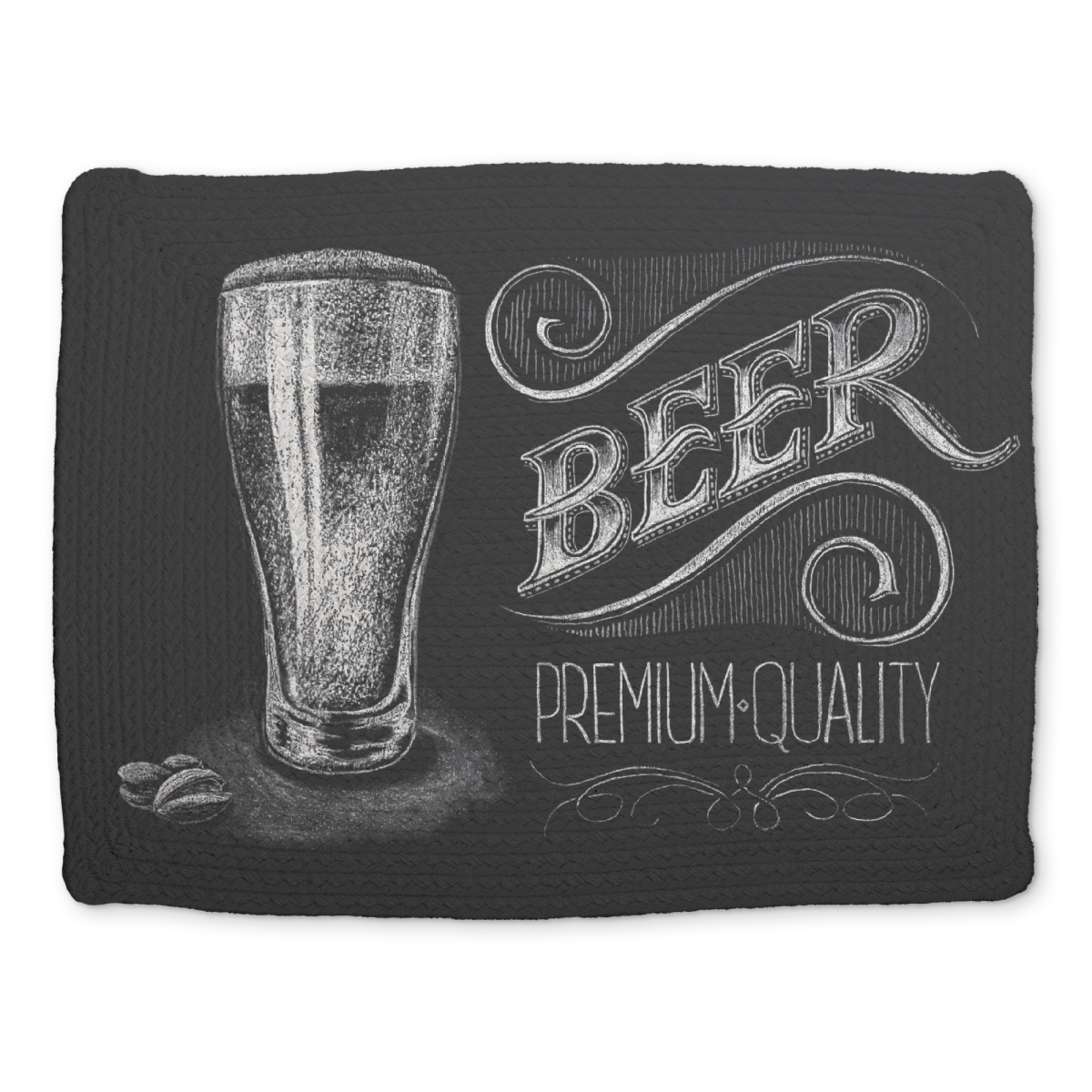 Picture of Begin Home Decor CBPM1418X586RF 14 x 18 in. Vintage Beer Signboard White Braided Placemat - Home Decor