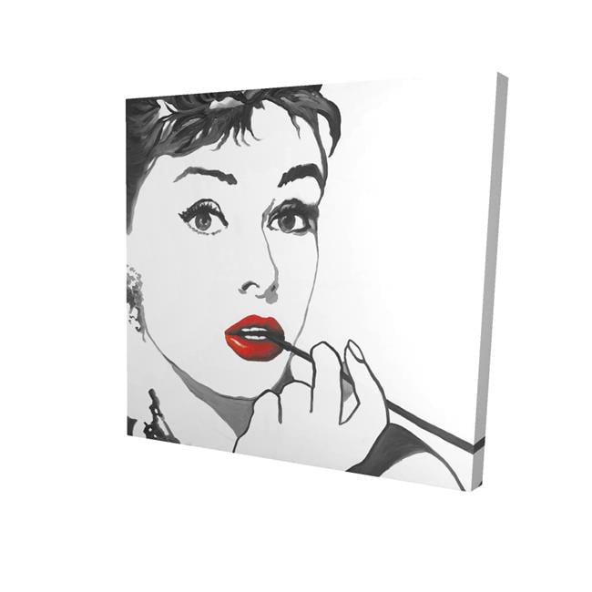 32 x 32 in. Audrey Hepburn Outline Style-Print on Canvas