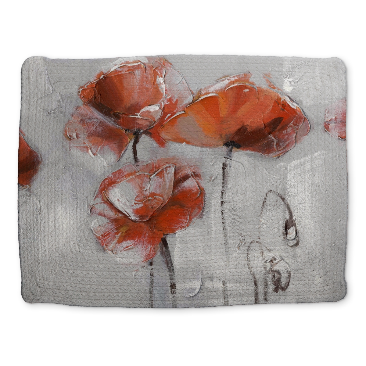 Picture of Begin Home Decor CBPM1418PNG9A7 14 x 18 in. Red Flowers Braided Polyester Placemat - Floral Bedroom Decor
