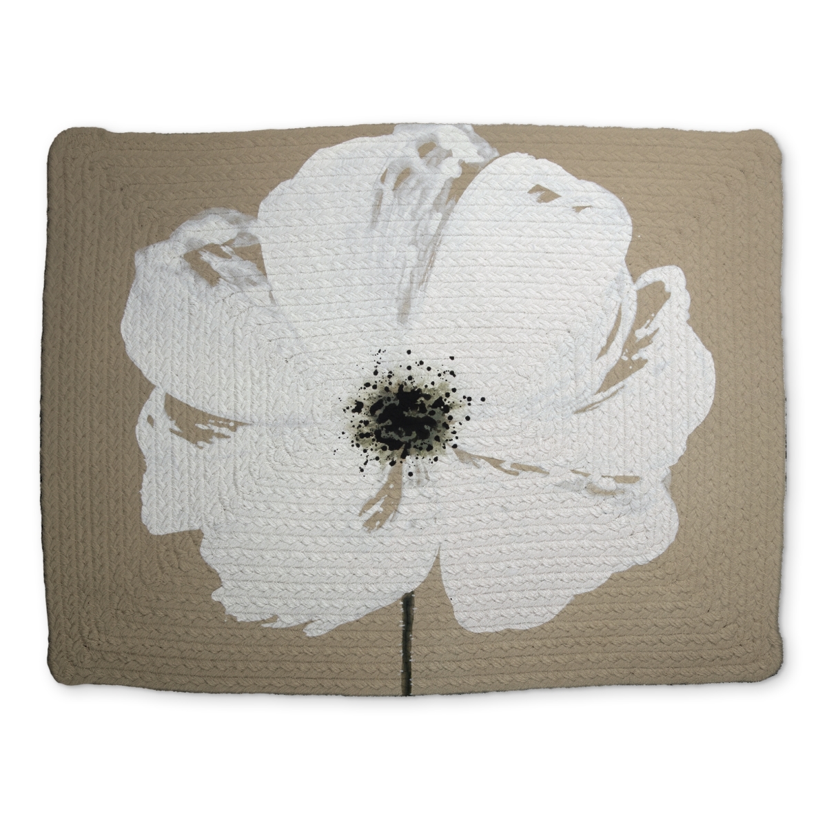Picture of Begin Home Decor CBPM14181V3NKE 14 x 18 in. Abstract Color Splash Flower White Braided Polyester Placemat