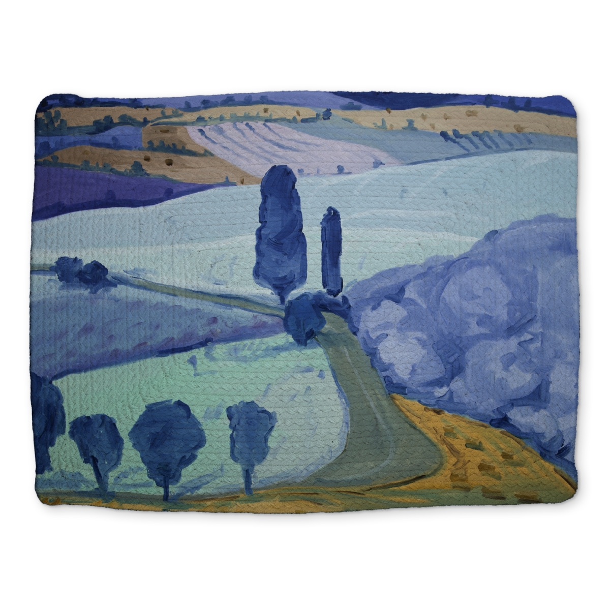 Picture of Begin Home Decor CBPM1418BG5LGP 14 x 18 in. Tuscany Field Blue Trees Bedroom Braided Polyester Placemat