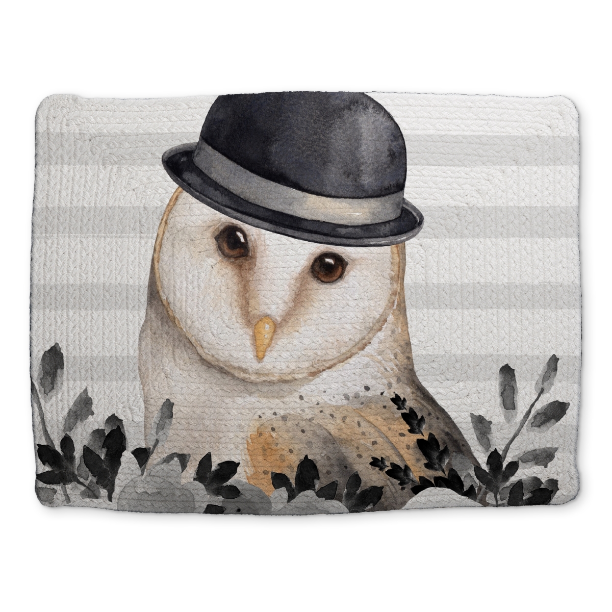 Picture of Begin Home Decor CBPM1418YB9HWD 14 x 18 in. Owl Detective Braided Polyester Placemat - Bedroom Decor