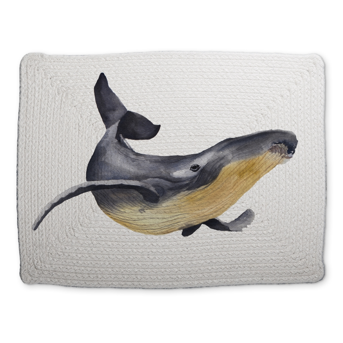 Picture of Begin Home Decor CBPM1418B03BTY 14 x 18 in. Watercolor Blue Whale Placemat - Scandinavian Bedroom Decor