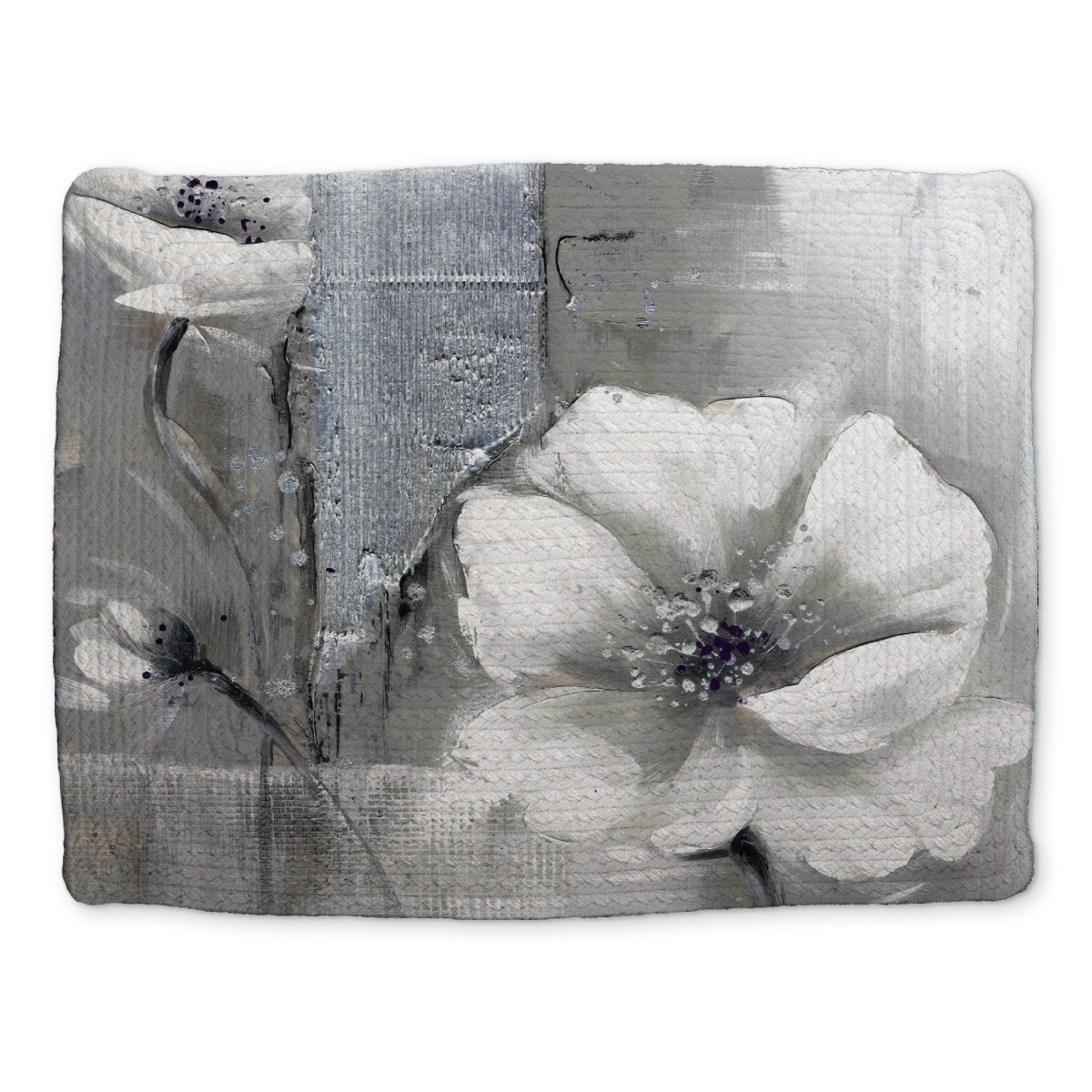 Picture of Begin Home Decor CBPM1418XNF4DI 14 x 18 in. Monochrome Floral Braided Placemat - White Polyester Decor