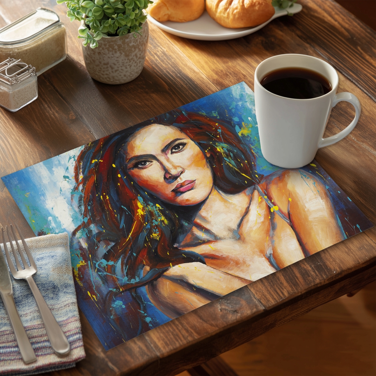 Picture of Begin Home Decor CPPM14181Q6WV1 14 x 18 in. Bedroom Figurative Beauty Polyester Placemat - Closer Decor