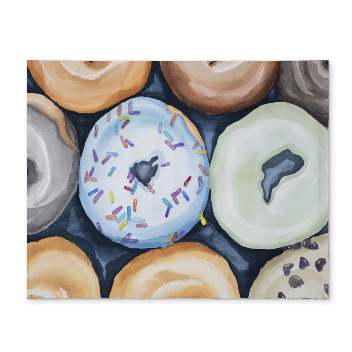 Picture of Begin Home Decor CPPM1418DI9MN2 14 x 18 in. Watercolor Doughnuts Placemat - Polyester Food Decor