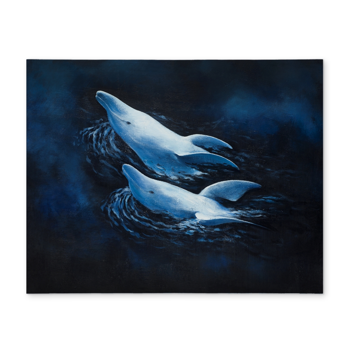 Picture of Begin Home Decor CPPM14180RF0QZ 14 x 18 in. Two Swimming Dolphins Blue Polyester Placemat - Home Decor