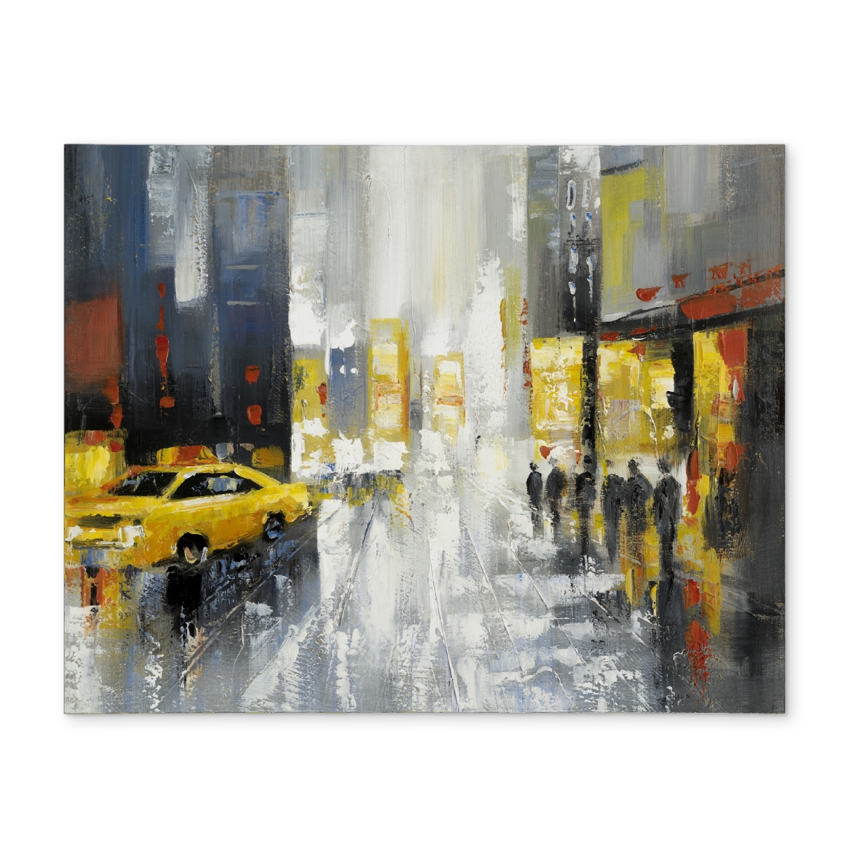 Picture of Begin Home Decor CPPM1418AMNK0J 14 x 18 in. Rainy Busy Street Gray Bedroom Placemat - Home Decor Polyester