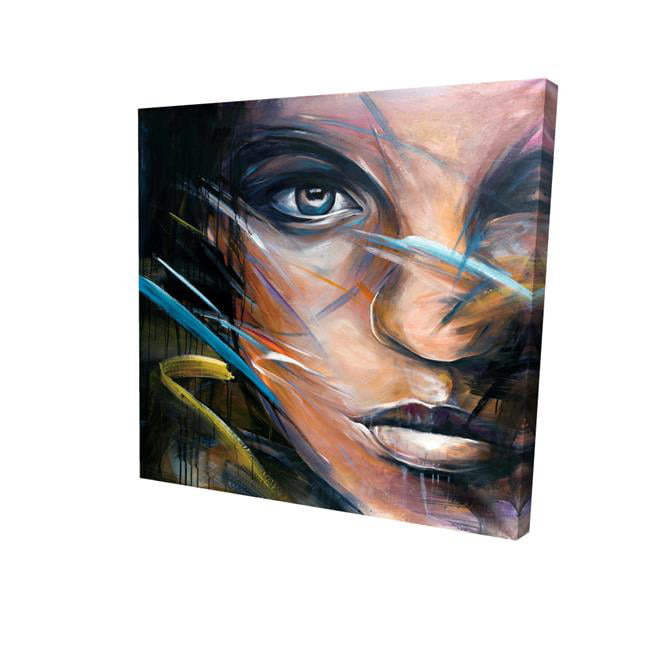 32 x 32 in. Colorful Woman Face-Print on Canvas