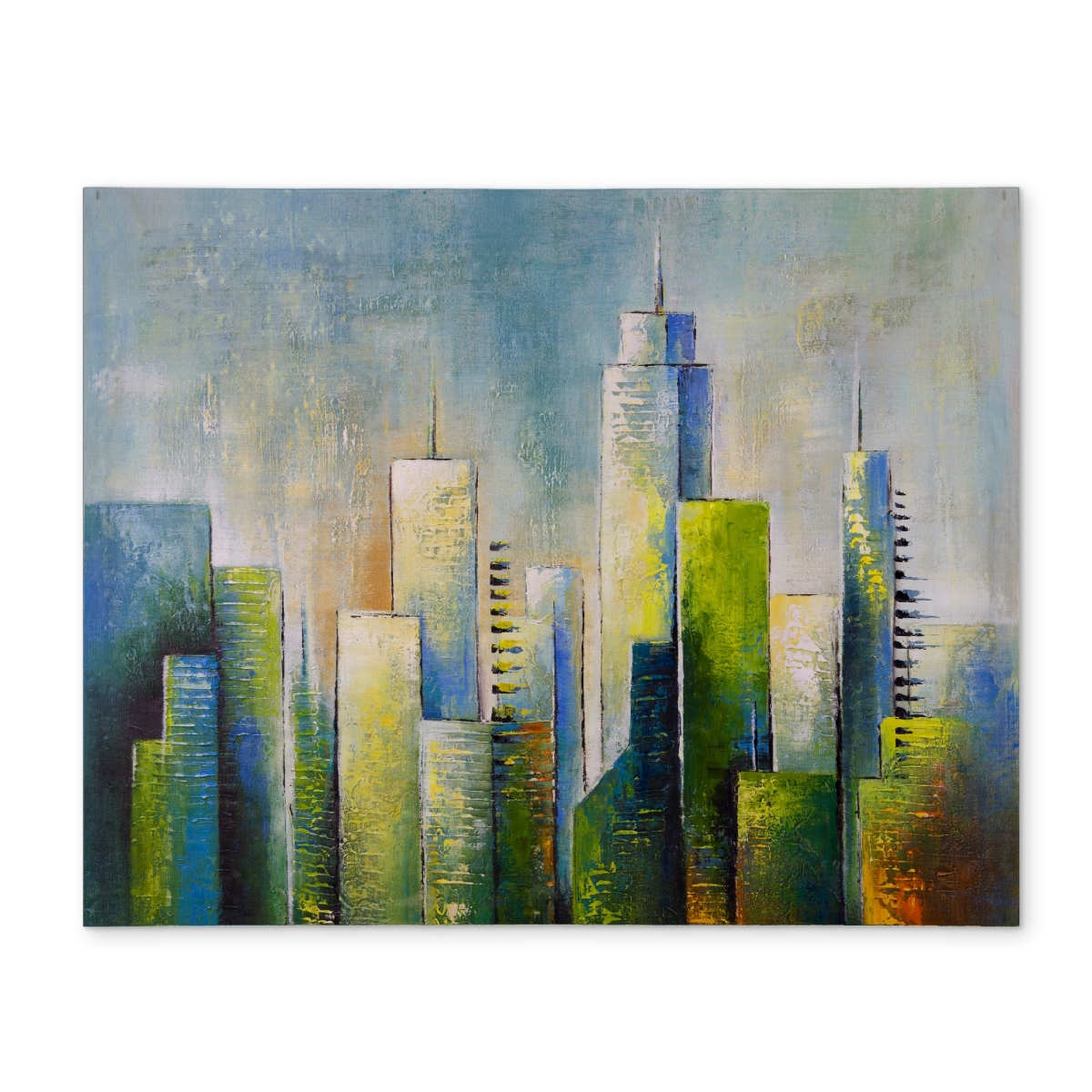 Picture of Begin Home Decor CPPM1418SRO23H 14 x 18 in. Abstract Skyline Polyester Placemat - Building Cities Decor