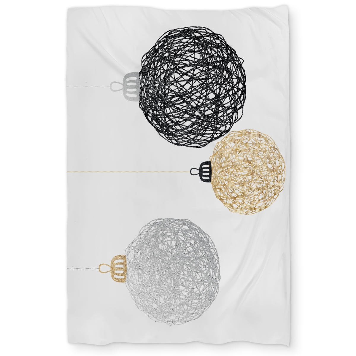 C1DCTXLWYBQ8I9 Three Christmas Balls Modern Pattern Twin Size Extra Long Duvet Cover - Home Decor