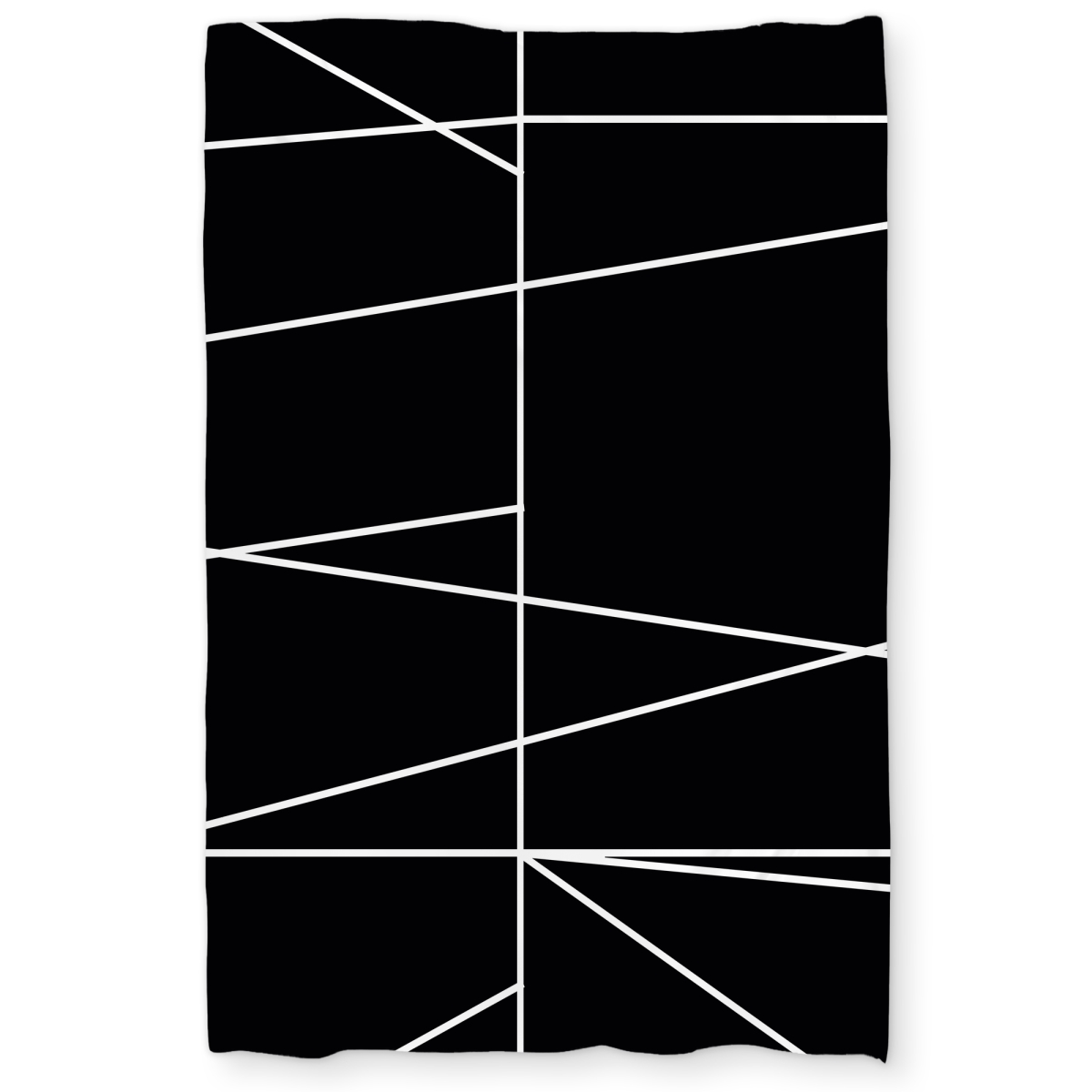 C1DCTXLW31PW28 White Stripes on Black Background - Abstract Twin Size Extra Long Duvet Cover - Home Decor
