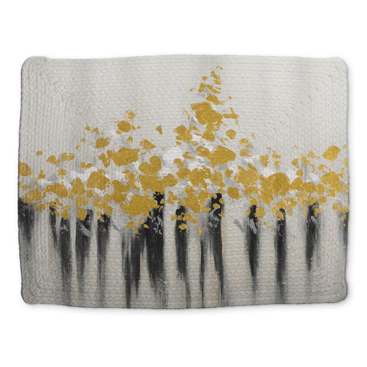 Picture of Begin Home Decor CBPM1418GI4YMY 14 x 18 in. Abstract Gold Flowers Placemat - Modern Braided Polyester Decor