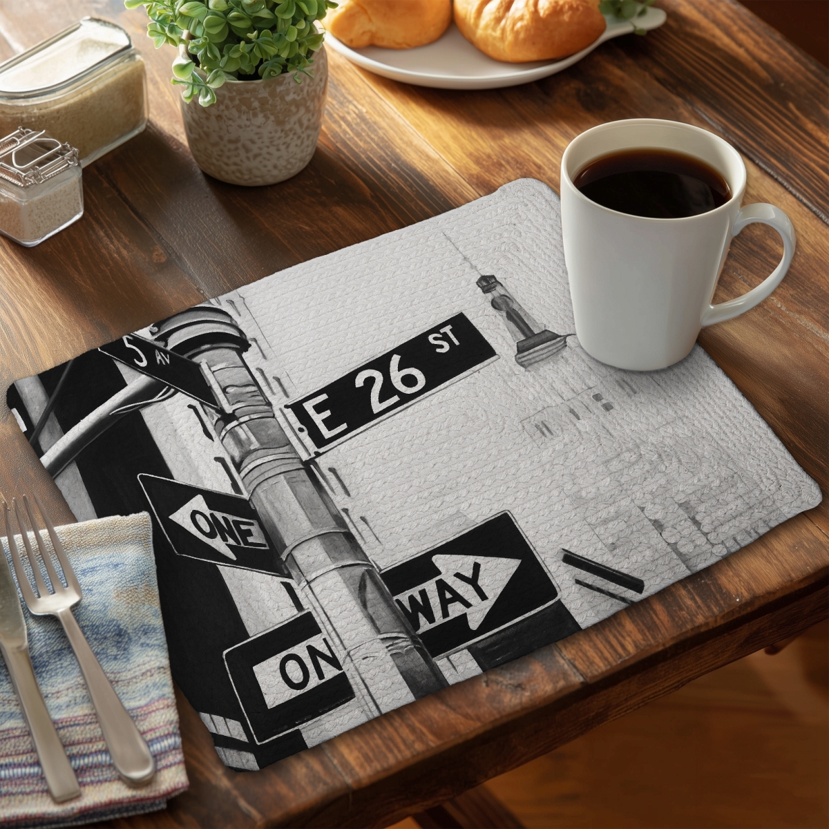 Picture of Begin Home Decor CBPM1418TTHEM9 14 x 18 in. York City Street Signs-Polyester Placemat - Home Decor