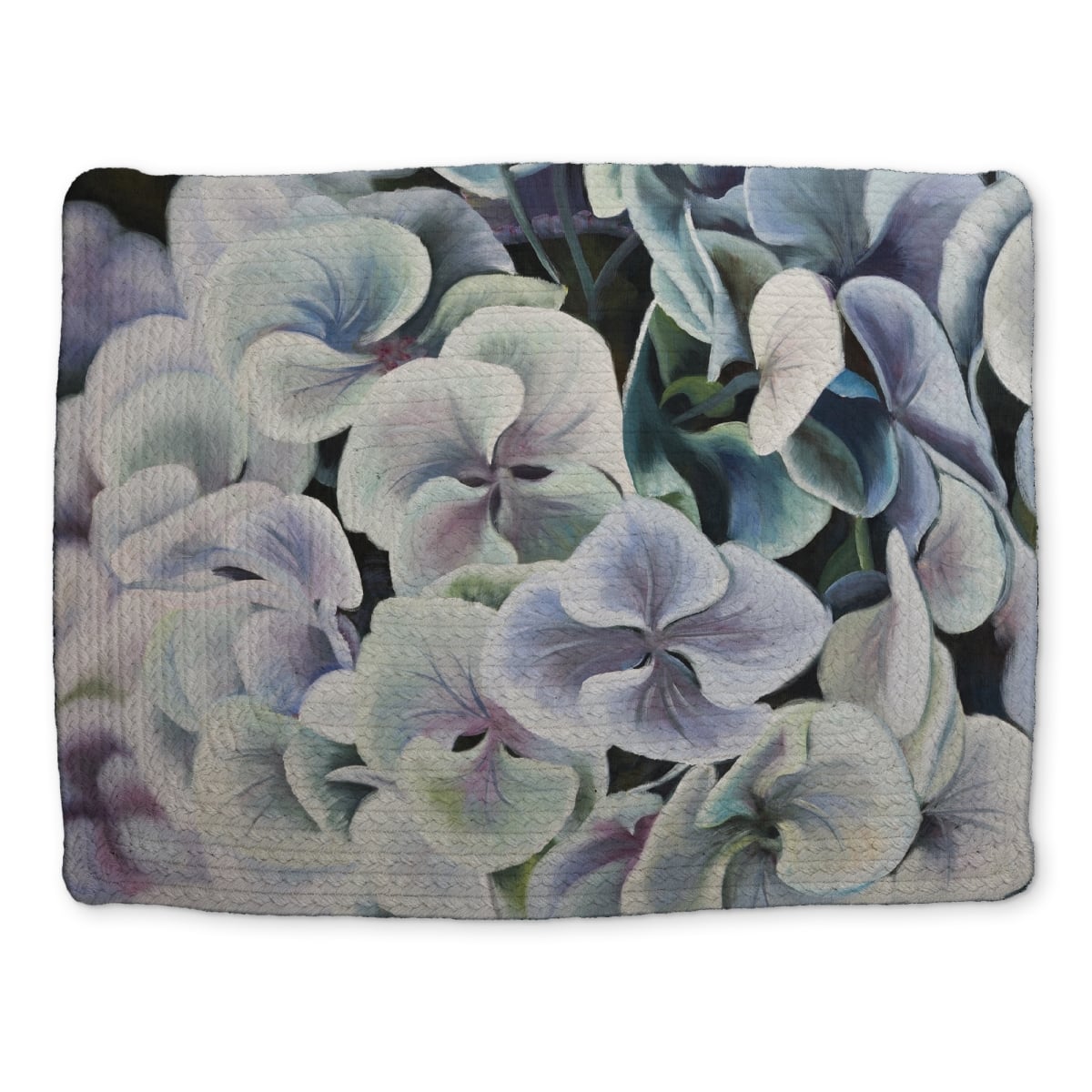 Picture of Begin Home Decor CBPM1418Q6C1NA 14 x 18 in. Purple Braided Placemat - Colorful Hydrangea Flowers Decor
