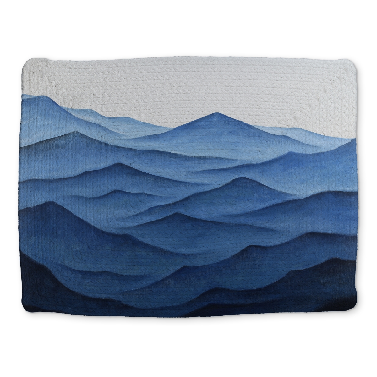 Picture of Begin Home Decor CBPM1418124N3I 14 x 18 in. Marine Sea Blue Braided Placemat - Dark Calm Ocean Waves Decor