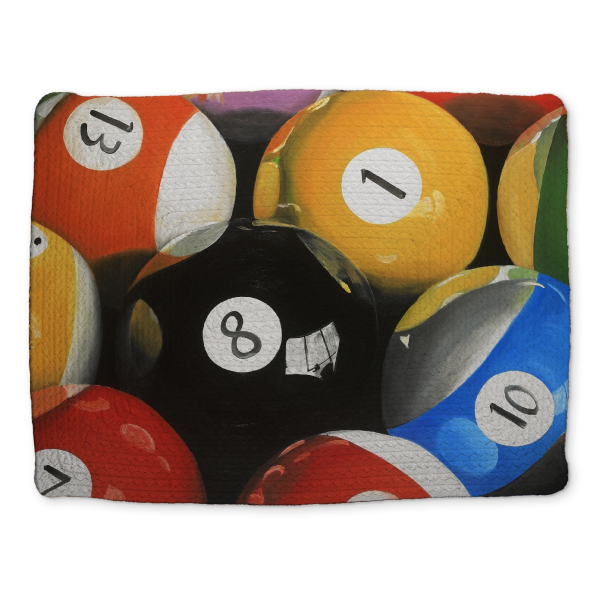 Picture of Begin Home Decor CBPM1418Q8ZOXX 14 x 18 in. Blue Hyperrealist Pool Balls Braided Placemat - Home Decor