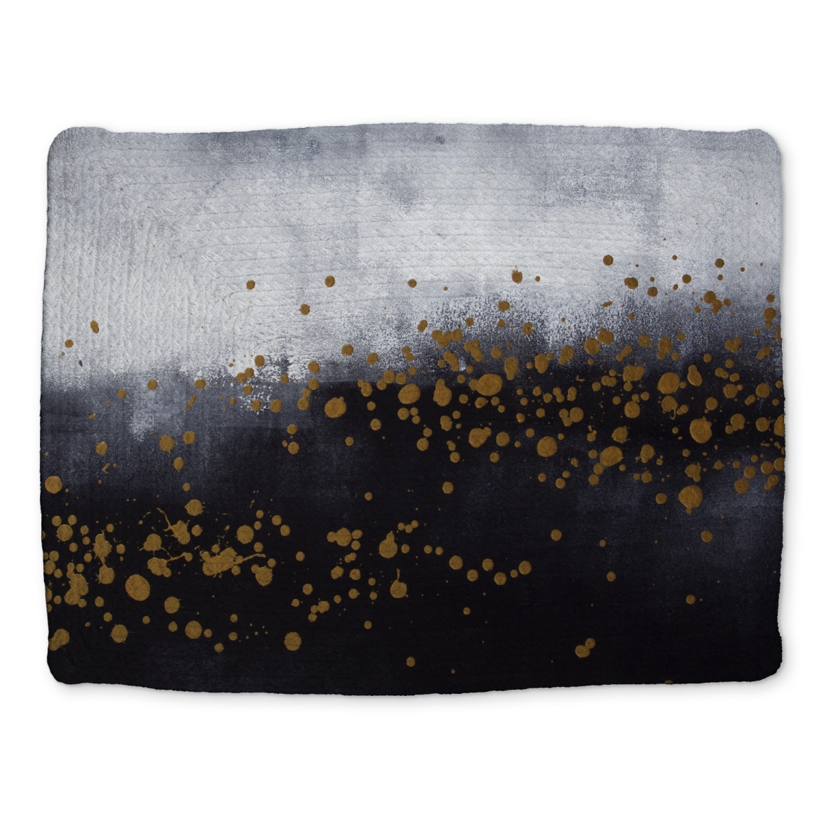 Picture of Begin Home Decor CBPM1418TSC1TK 14 x 18 in. Gray Abstract Braided Placemat - Two Shades with Gold Dots