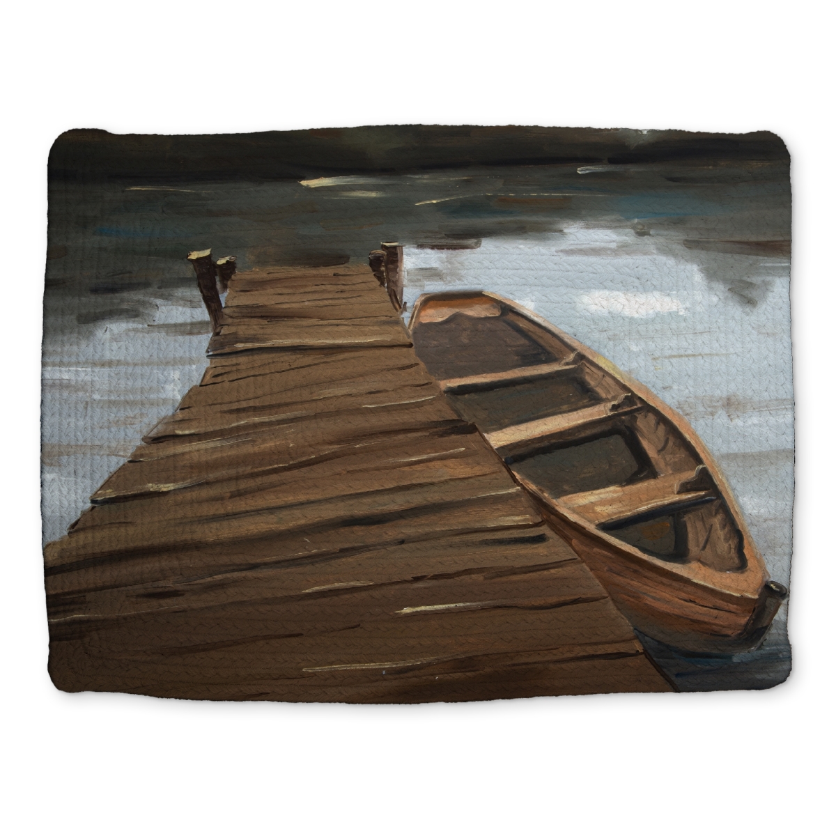 Picture of Begin Home Decor CBPM1418SZVVEB 14 x 18 in. Coastal Trees Braided Placemat - Lake Dock Boat Home Decor