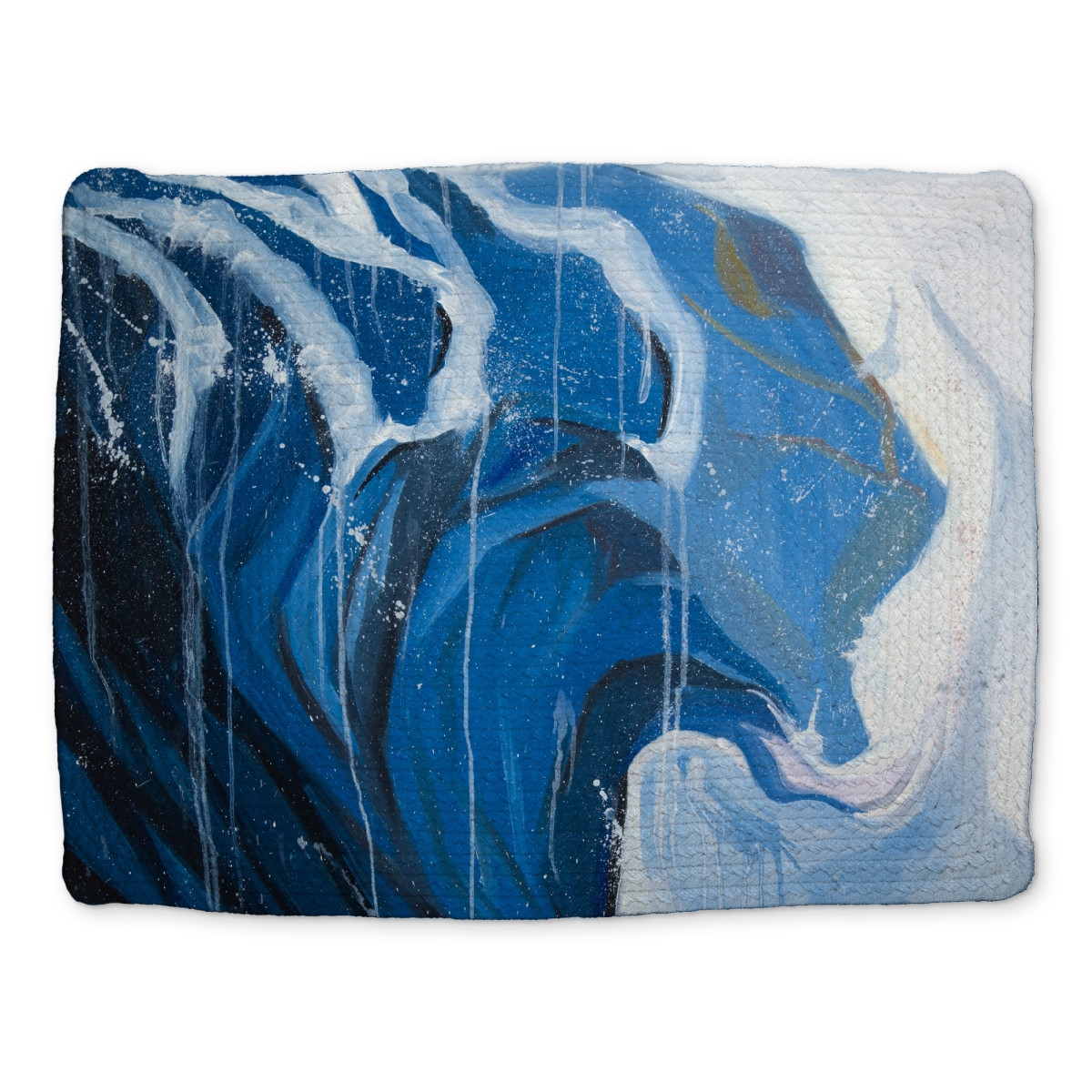 Picture of Begin Home Decor CBPM14187W66MC 14 x 18 in. Abstract Wave Sea Blue Braided Placemat - Home Decor