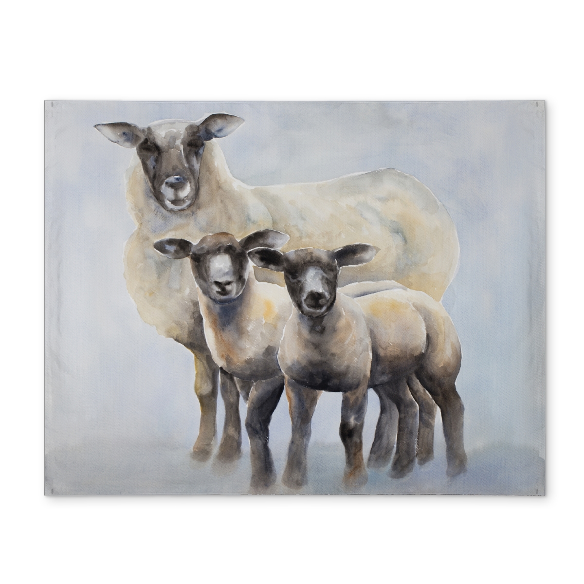 Picture of Begin Home Decor CPPM14185M32O8 14 x 18 in. Sheep Family Blue Polyester Placemat - Farm Animals Home Decor
