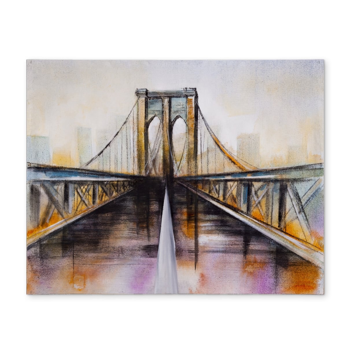 Picture of Begin Home Decor CPPM1418UT9E2Z 14 x 18 in. Colorful Brooklyn Bridge Romantic Bedroom Placemat - Home Decor