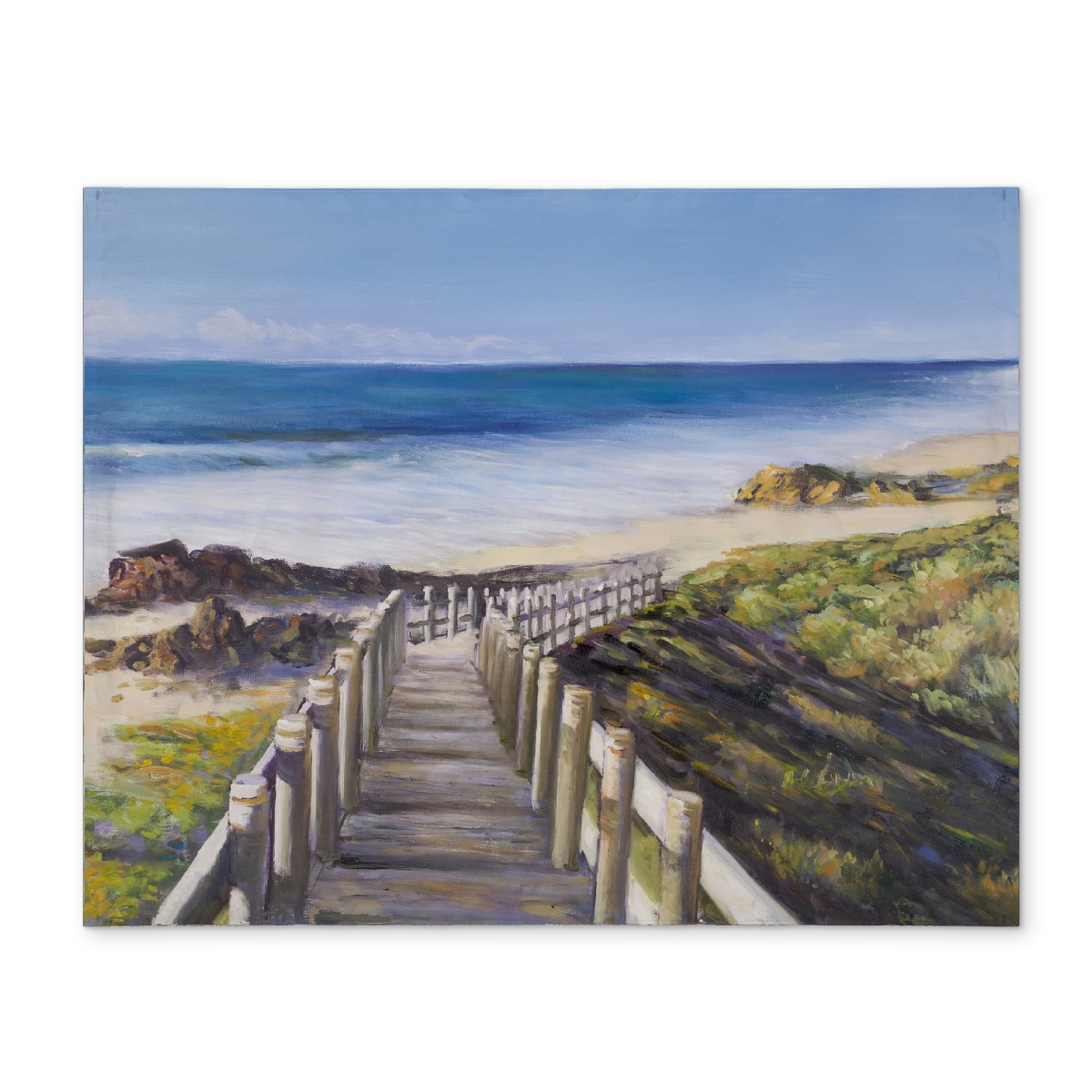 Picture of Begin Home Decor CPPM1418EF18T4 14 x 18 in. Sea Blue Romantic Placemat - Walk To the Seaside Home Decor