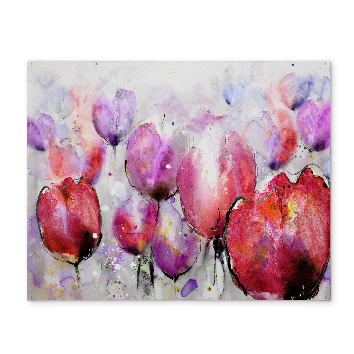 Picture of Begin Home Decor CPPM1418LVMVYH 14 x 18 in. Pink Tulips Field Placemat - Botanical Floral Home Decor