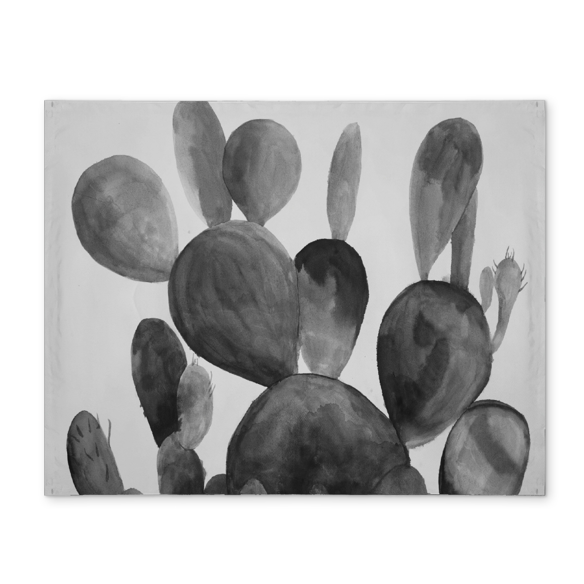 Picture of Begin Home Decor CPPM1418Q1FOC8 14 x 18 in. Gray Exotic Floral Placemat - Grayscale Cactus Home Decor