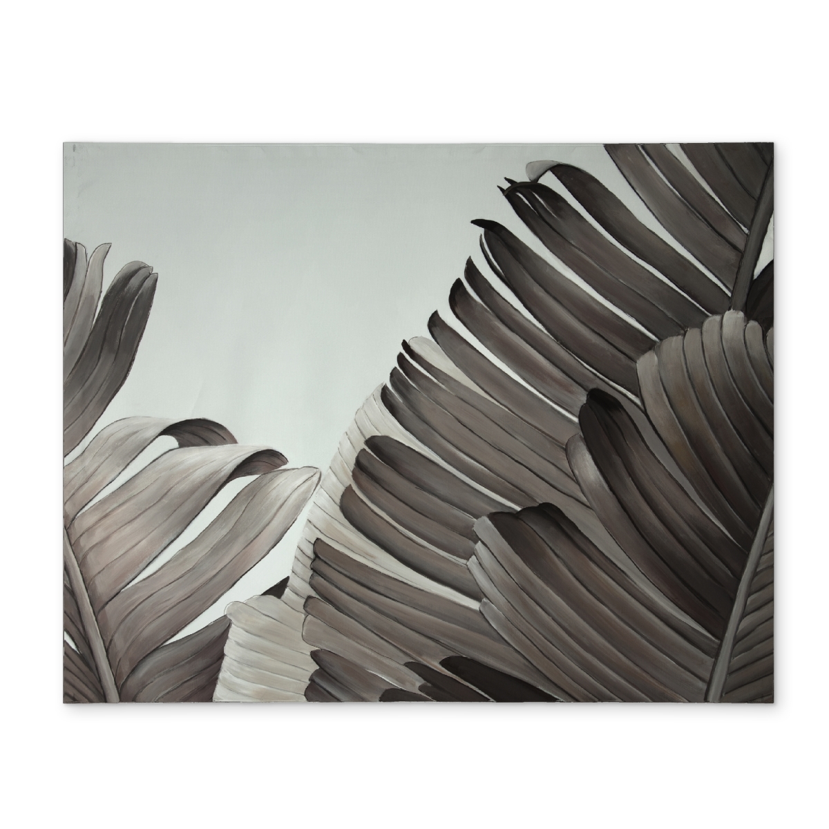 Picture of Begin Home Decor CPPM1418LDMDCC 14 x 18 in. Grayscale Tropical Leaves Placemat - Brown Floral Polyester
