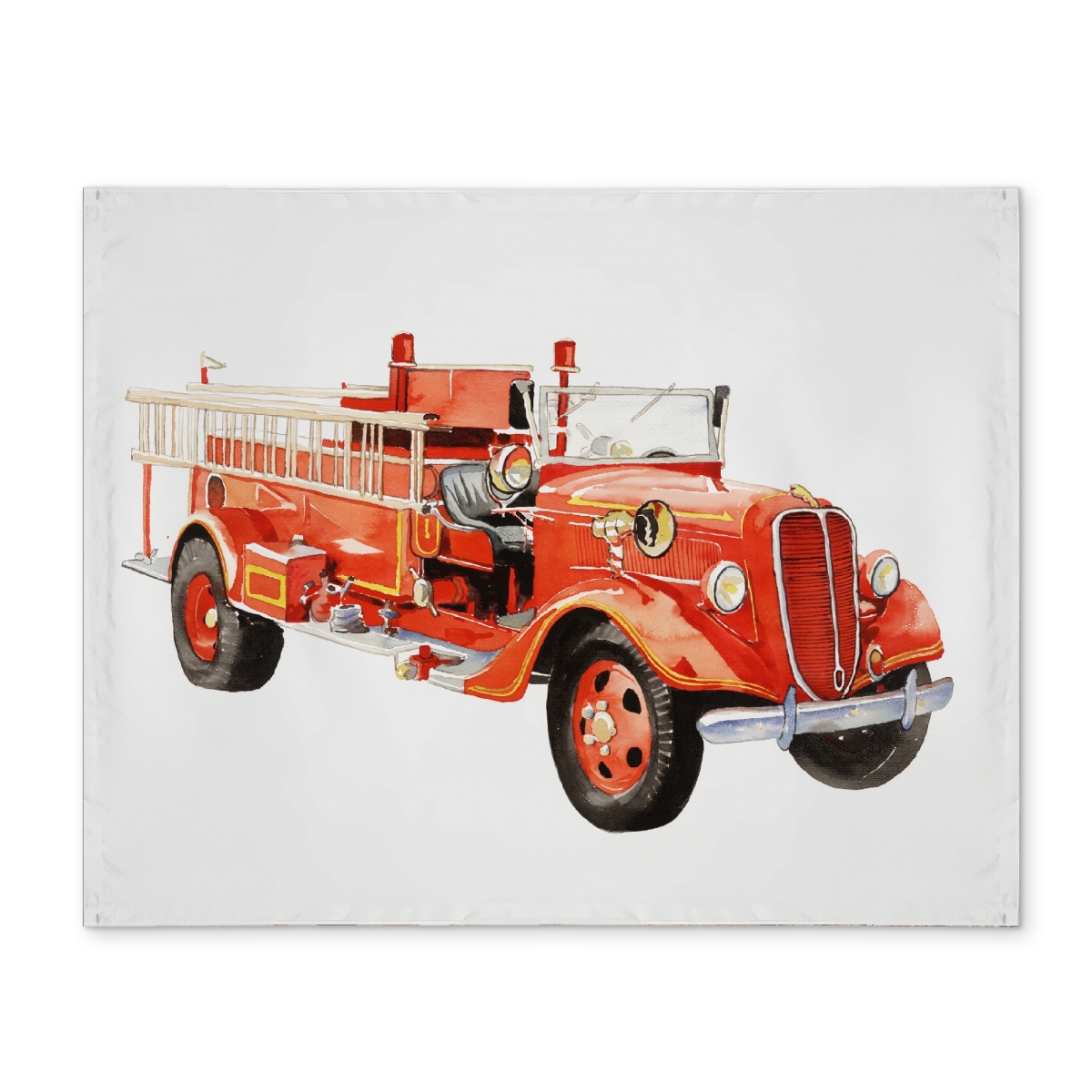Picture of Begin Home Decor CPPM1418CKPCEQ 14 x 18 in. Vintage Fire Truck Bedroom Car Placemat - Polyester Decor