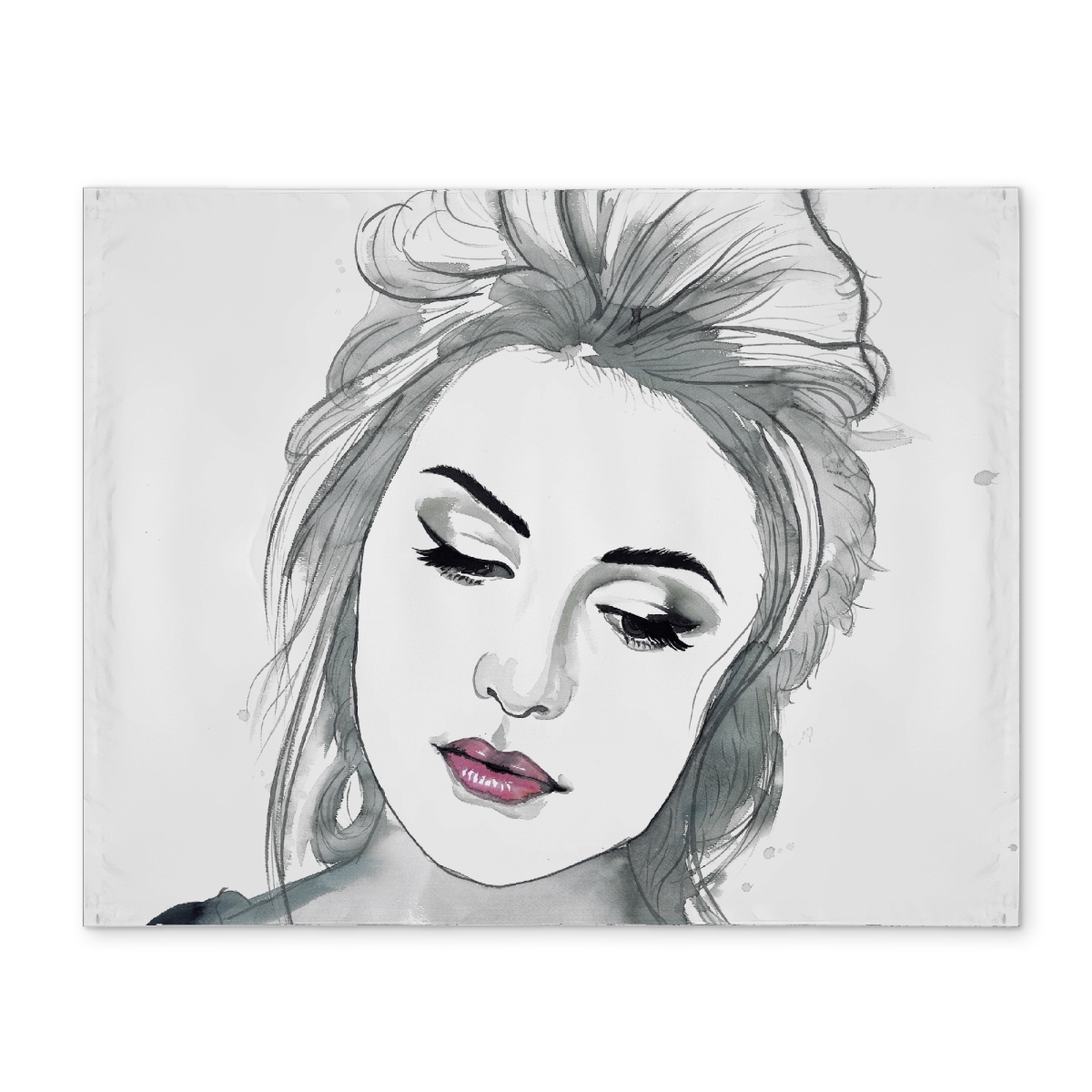 Picture of Begin Home Decor CPPM1418S3N37Q 14 x 18 in. White Bohemian Placemat - Watercolor Delicate Woman Decor