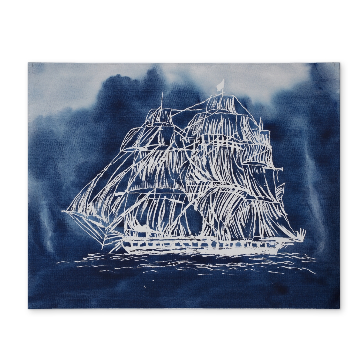Picture of Begin Home Decor CPPM1418XOWQ33 14 x 18 in. Romantic Blue Boat Polyester Placemat - Sailing Ship Decor