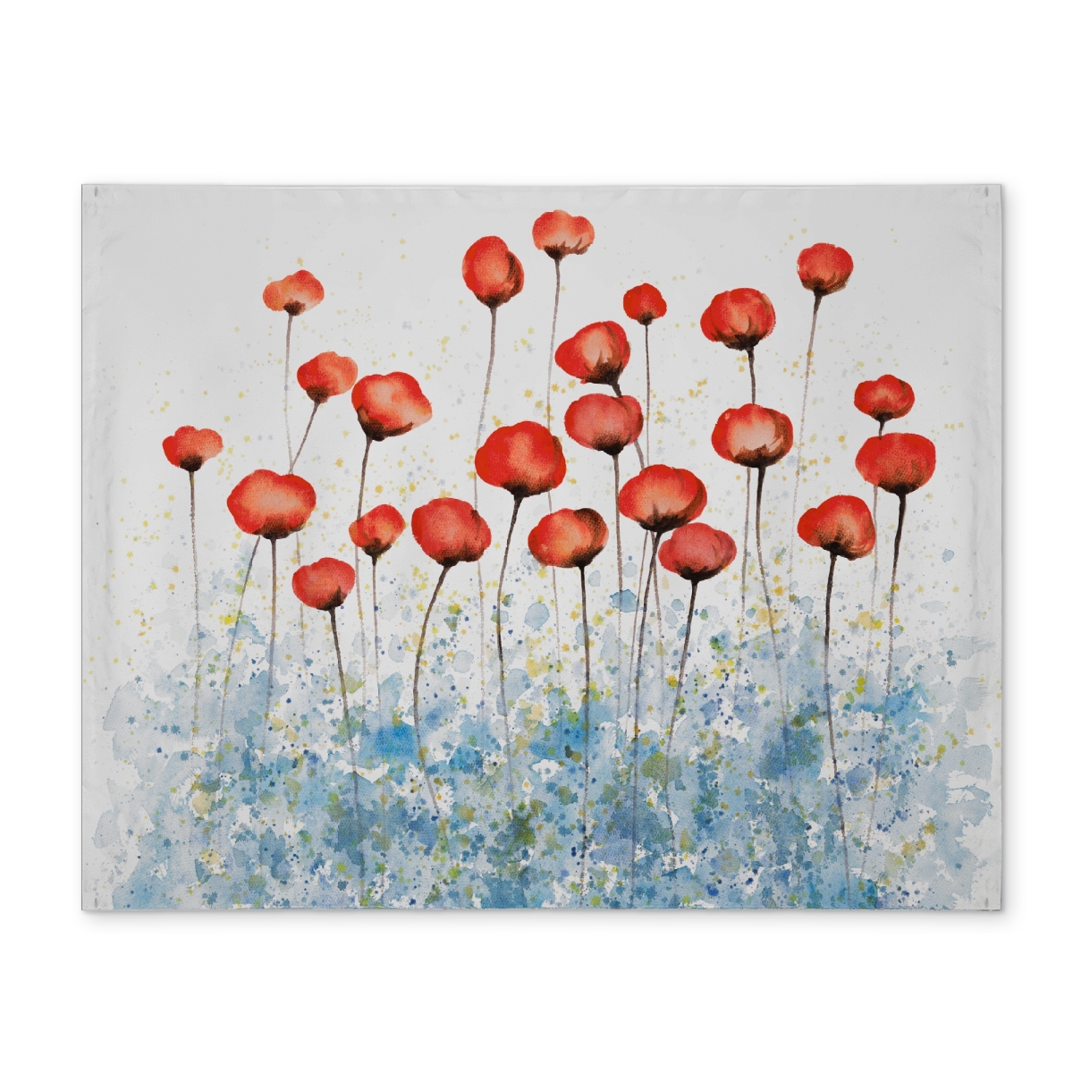 Picture of Begin Home Decor CPPM1418MXN4MT 14 x 18 in. Romantic Floral Bedroom Placemat - Red Flowers on Blue Field