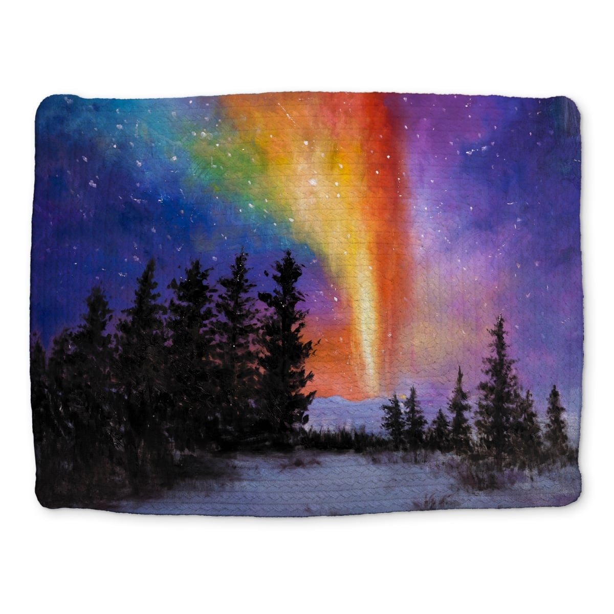 Picture of Begin Home Decor CBPM14180ASF17 14 x 18 in. Aurora Borealis Forest Placemat - Bedroom Decor & Braided Polyester