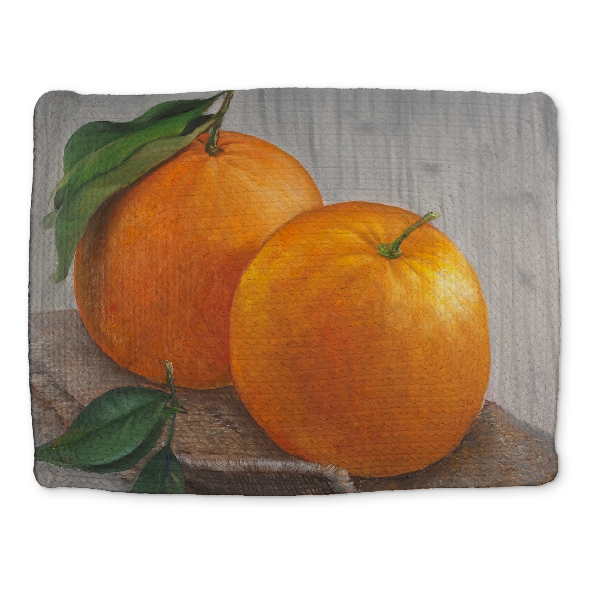 Picture of Begin Home Decor CBPM1418VHH5A3 14 x 18 in. Two Oranges Braided Polyester Placemat - Hyperrealist Decor