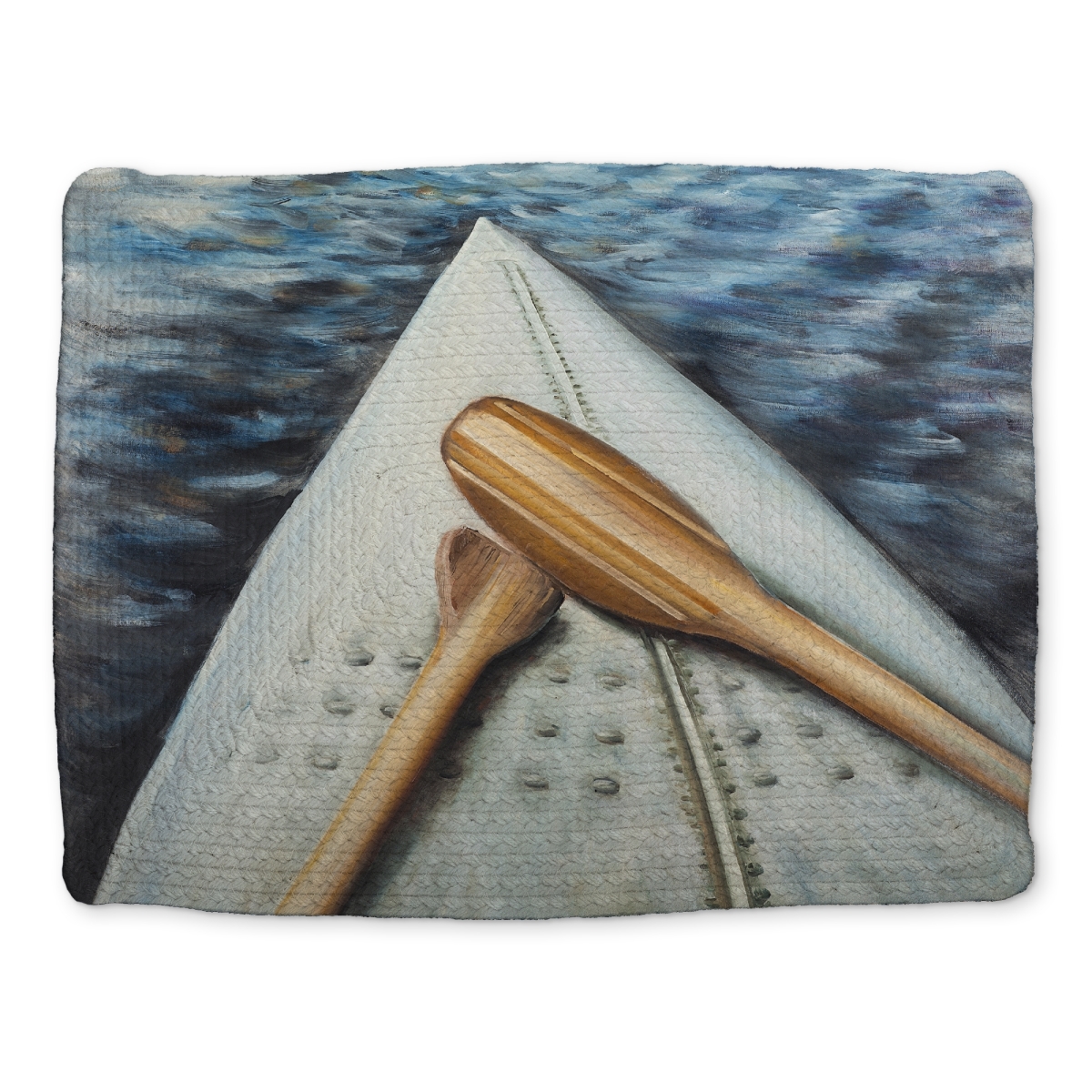 Picture of Begin Home Decor CBPM1418UB8370 14 x 18 in. Canoe Adventure Blue Braided Polyester Placemat - Home Decor