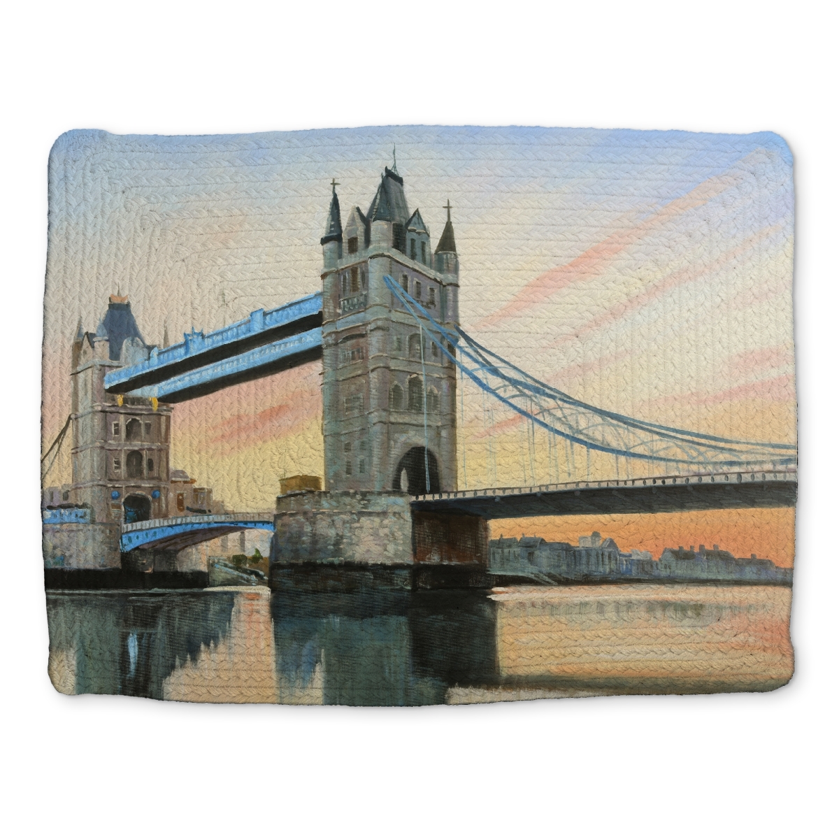 Picture of Begin Home Decor CBPM1418QMFQQO 14 x 18 in. Contemporary Blue Bedroom Braided Polyester Placemat - Sunset