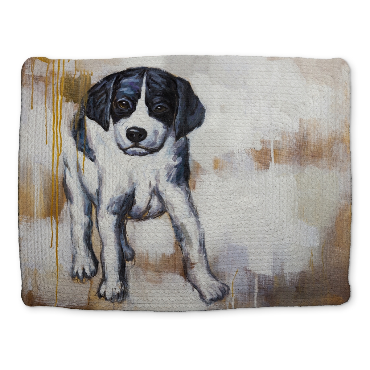 Picture of Begin Home Decor CBPM1418W39LR9 14 x 18 in. Curious Puppy Dog Braided Polyester Placemat - Home Decor