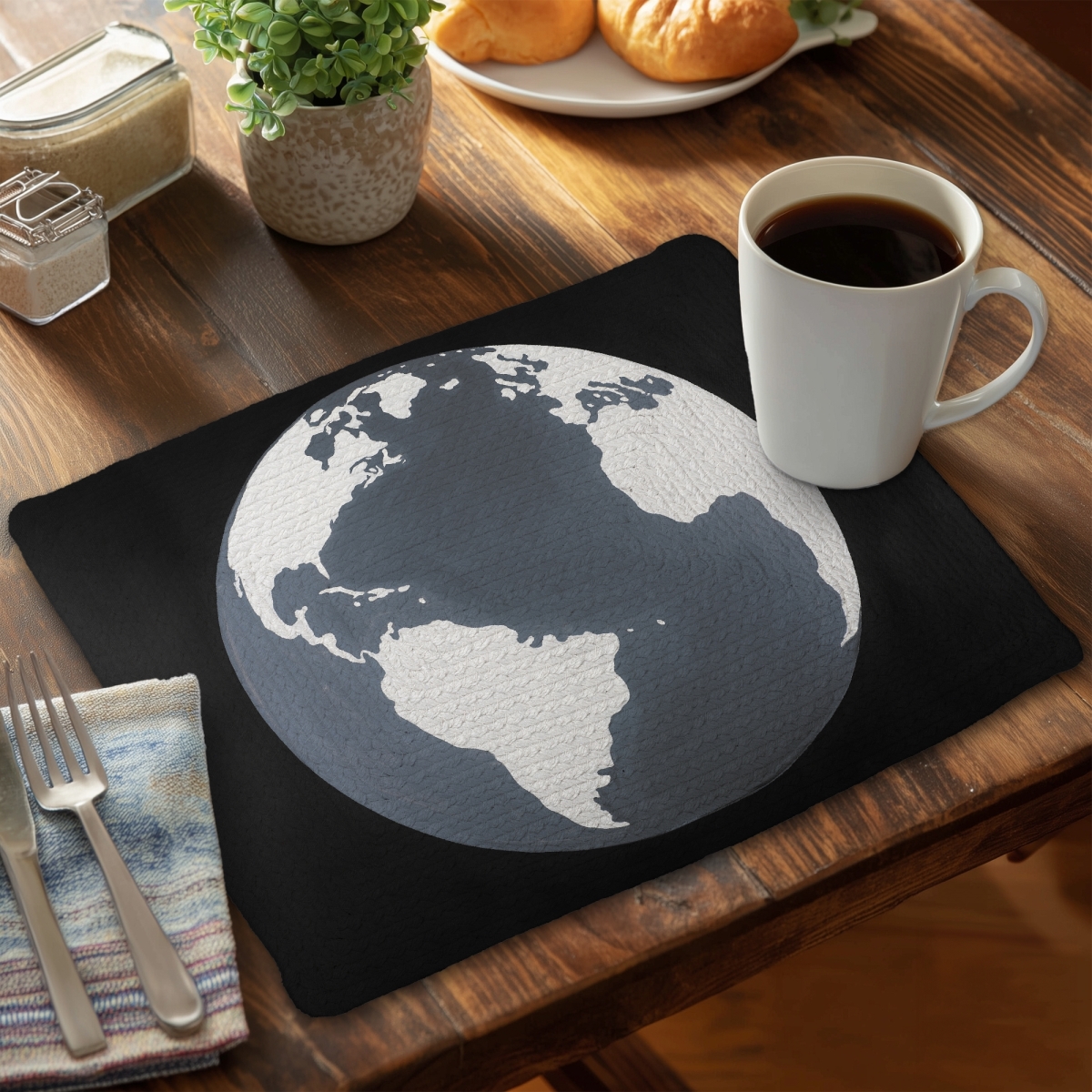 Picture of Begin Home Decor CBPM1418P5VR1K 14 x 18 in. Earth Satellite View Placemat - Space Decor for Home