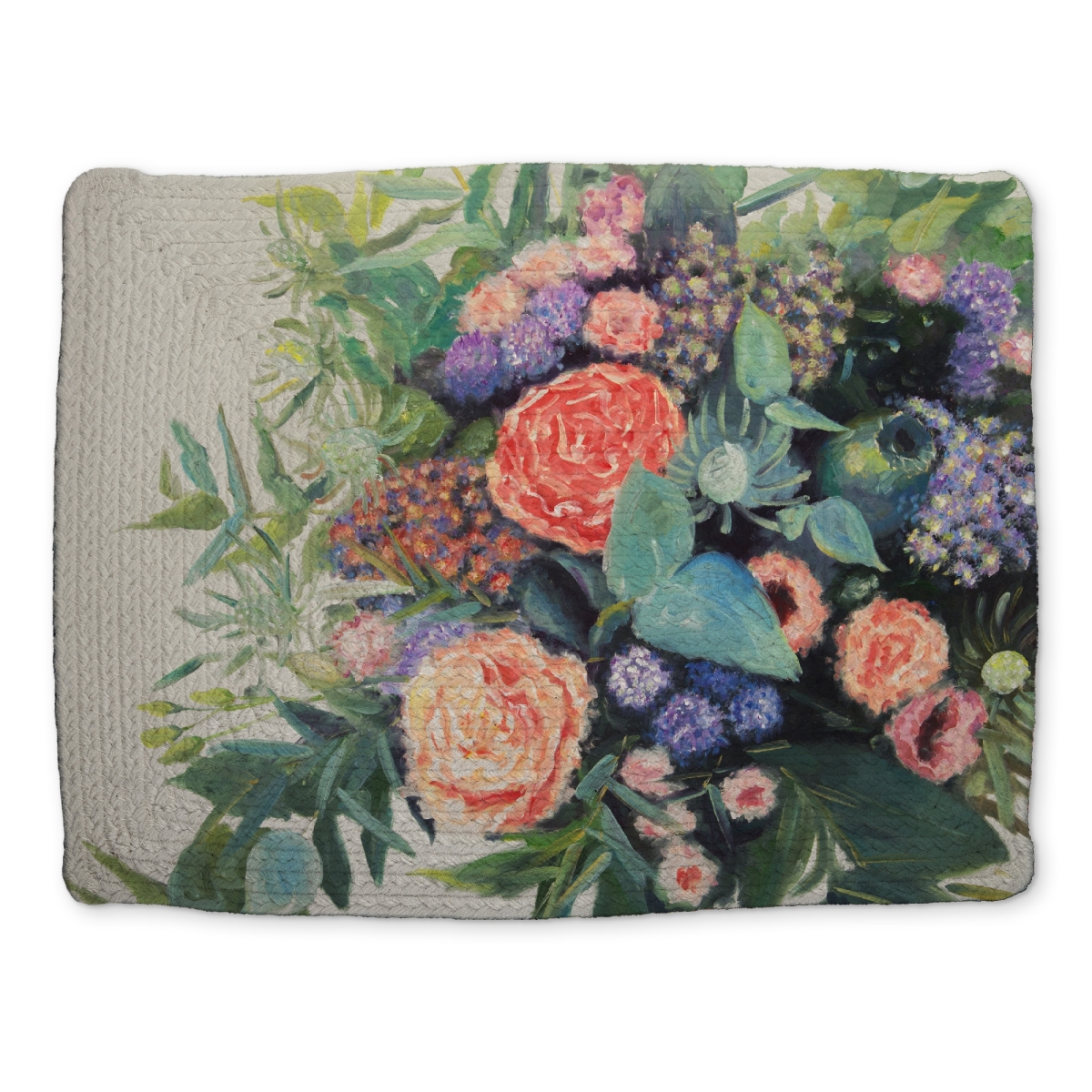 Picture of Begin Home Decor CBPM1418NBNEA6 14 x 18 in. Flowers Melody Floral & Botanical Leaves Placemat - Home Decor
