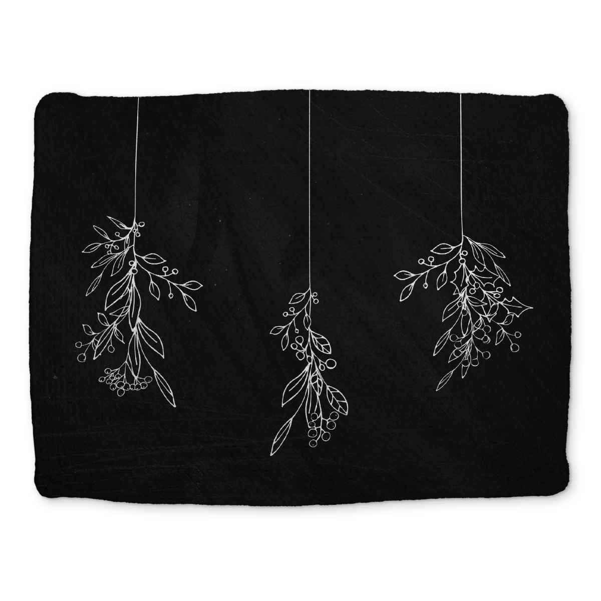 Picture of Begin Home Decor CBPM14186182CC 14 x 18 in. Mistletoe Monochrome Holidays White Braided Polyester Placemat