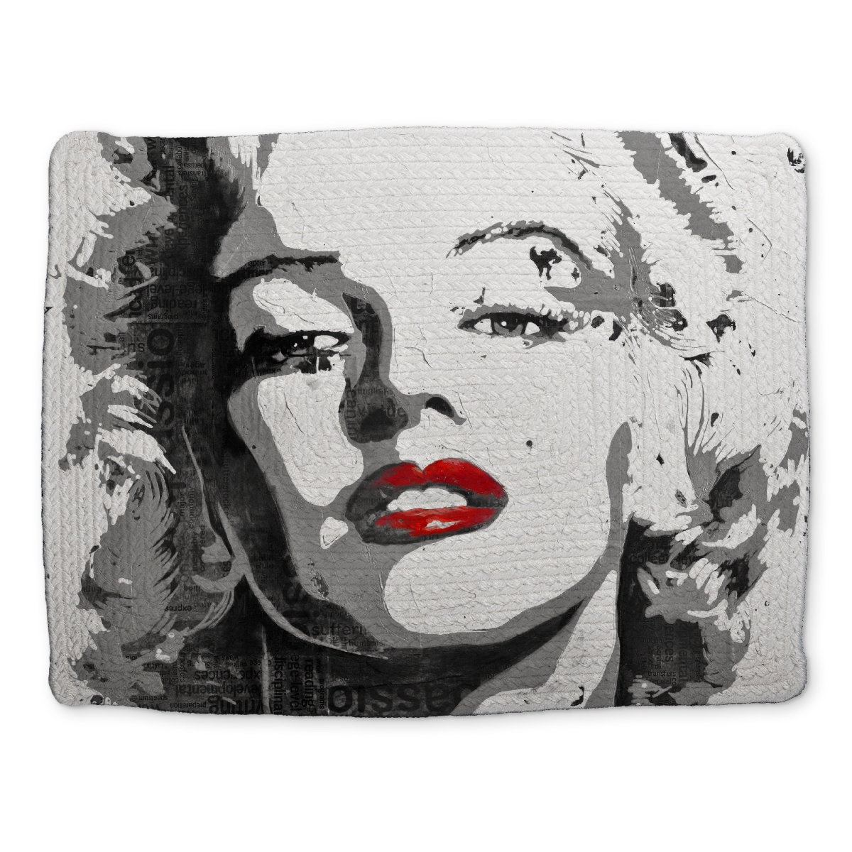 Picture of Begin Home Decor CBPM1418TVW5BL 14 x 18 in. Retro Gray Braided Placemat - Marilyn Monroe Home Decor