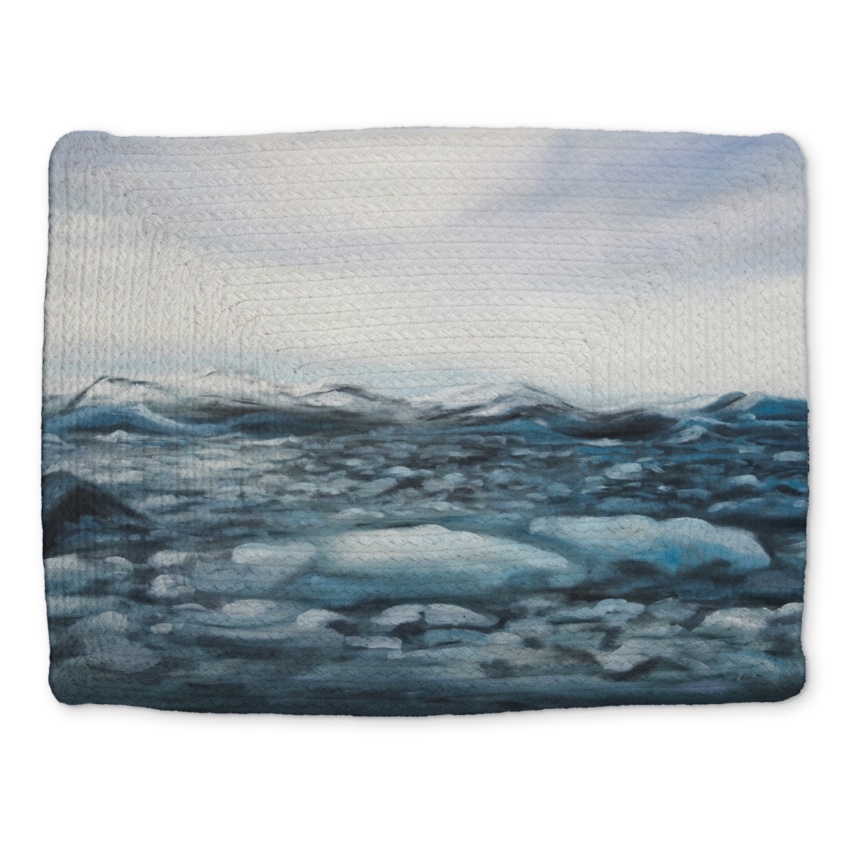 Picture of Begin Home Decor CBPM1418006C07 14 x 18 in. Glaciers in Iceland Blue Mountains Placemat - Braided Polyester