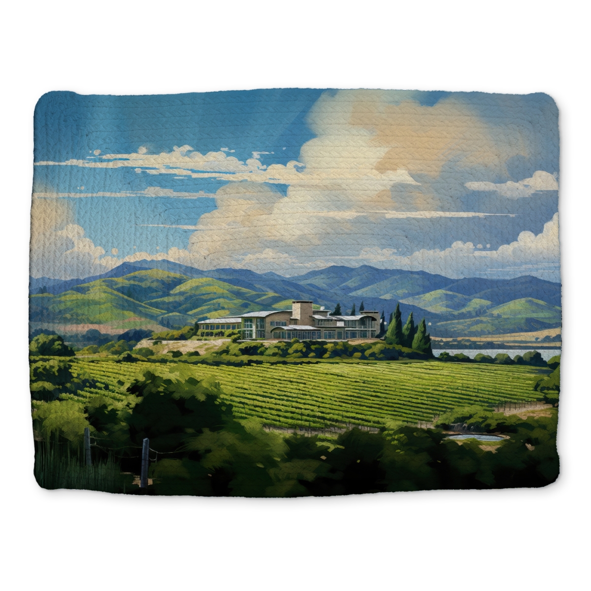Picture of Begin Home Decor CBPM1418AT2529 14 x 18 in. Peaceful Day Trees Braided Polyester Placemat - Home Decor