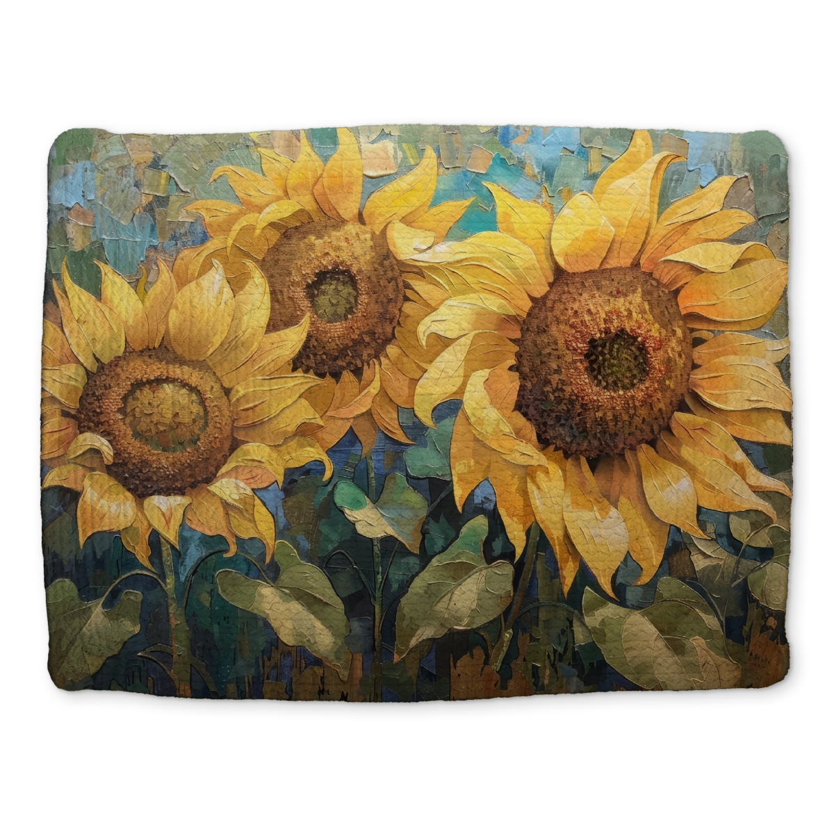 Picture of Begin Home Decor CBPM14184O4LSQ 14 x 18 in. Sunflower Blue Braided Polyester Placemat - Home Decor Essential