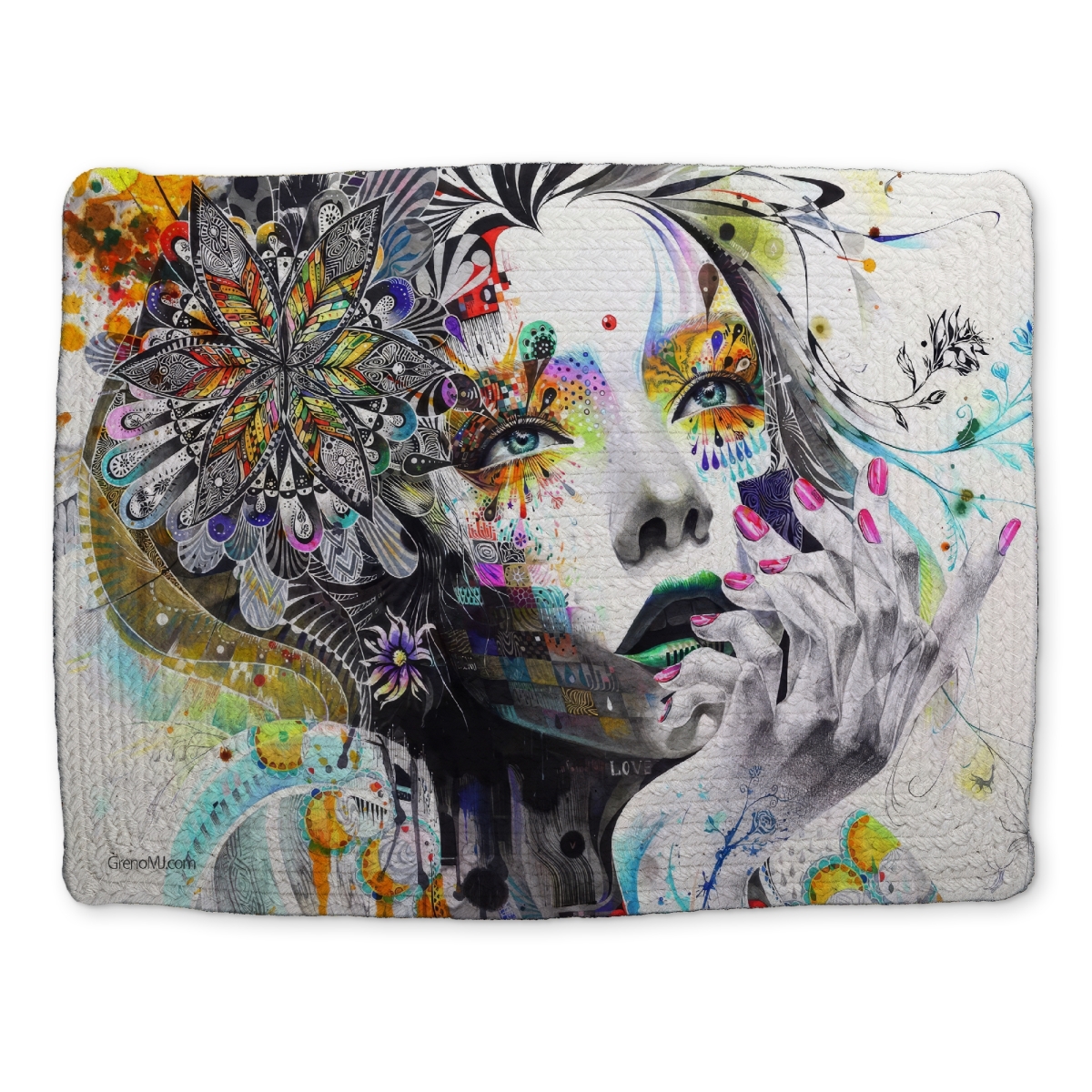 Picture of Begin Home Decor CBPM14186C0I3G 14 x 18 in. Blue Braided Polyester Placemat - Thinking Gaze Home Decor
