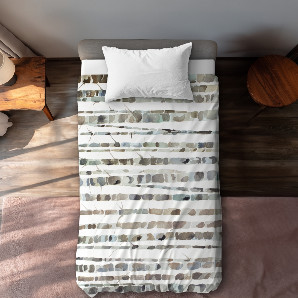 C1DCTXLWDGFIDG Watercolor Birch Tree Forest Minimalist Brown Twin Size Extra Long Duvet Cover - Home Decor